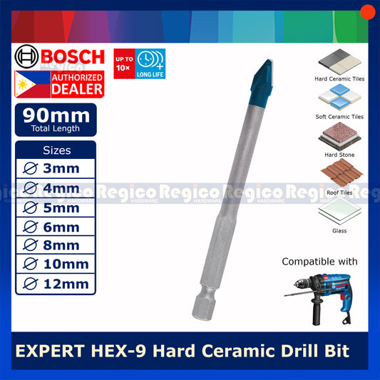 Bosch Expert Hex-9 Hard Ceramic Multimaterial Drill Bit for Impact Drill Driver  3mm 4mm 5mm 6mm 8mm 10mm 12mm Bosch Accessories