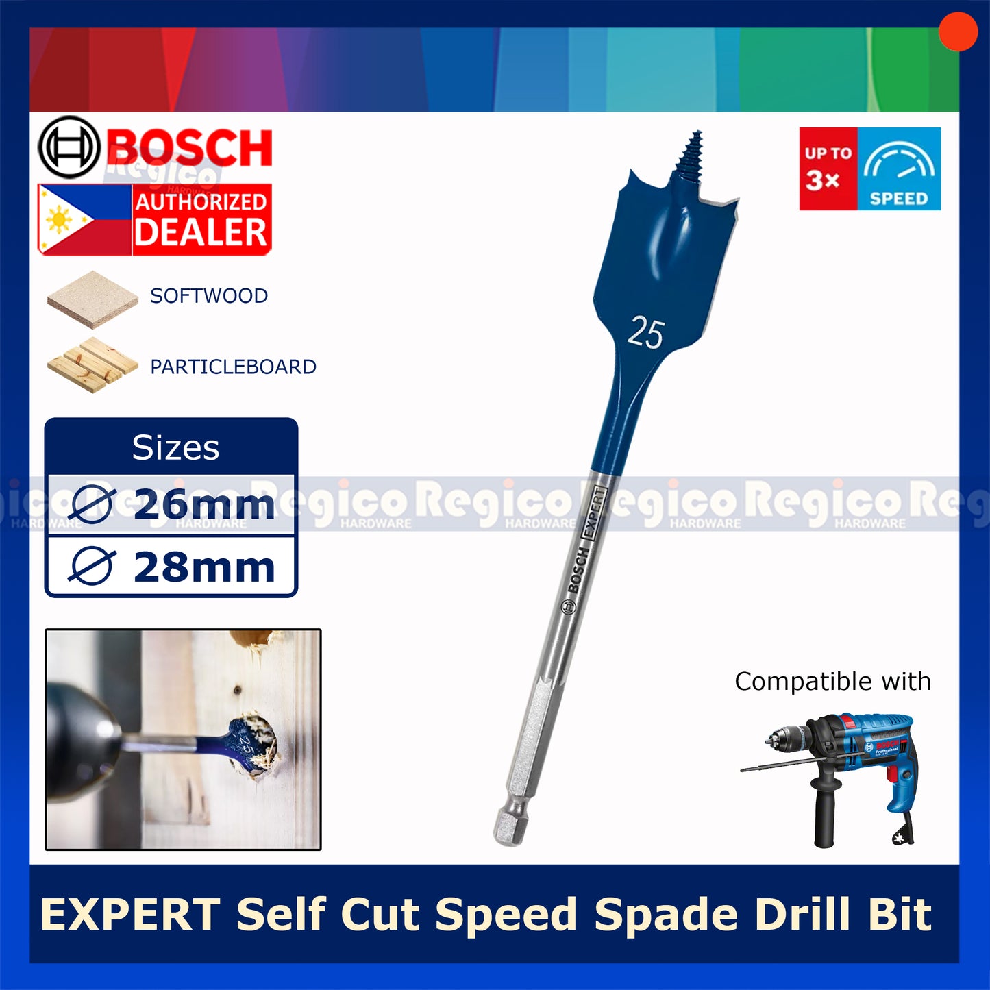 Bosch Expert Self Cut Speed Spade Wood Drill Bit for Impact Drill Driver 26mm 28mm Bosch Accessories