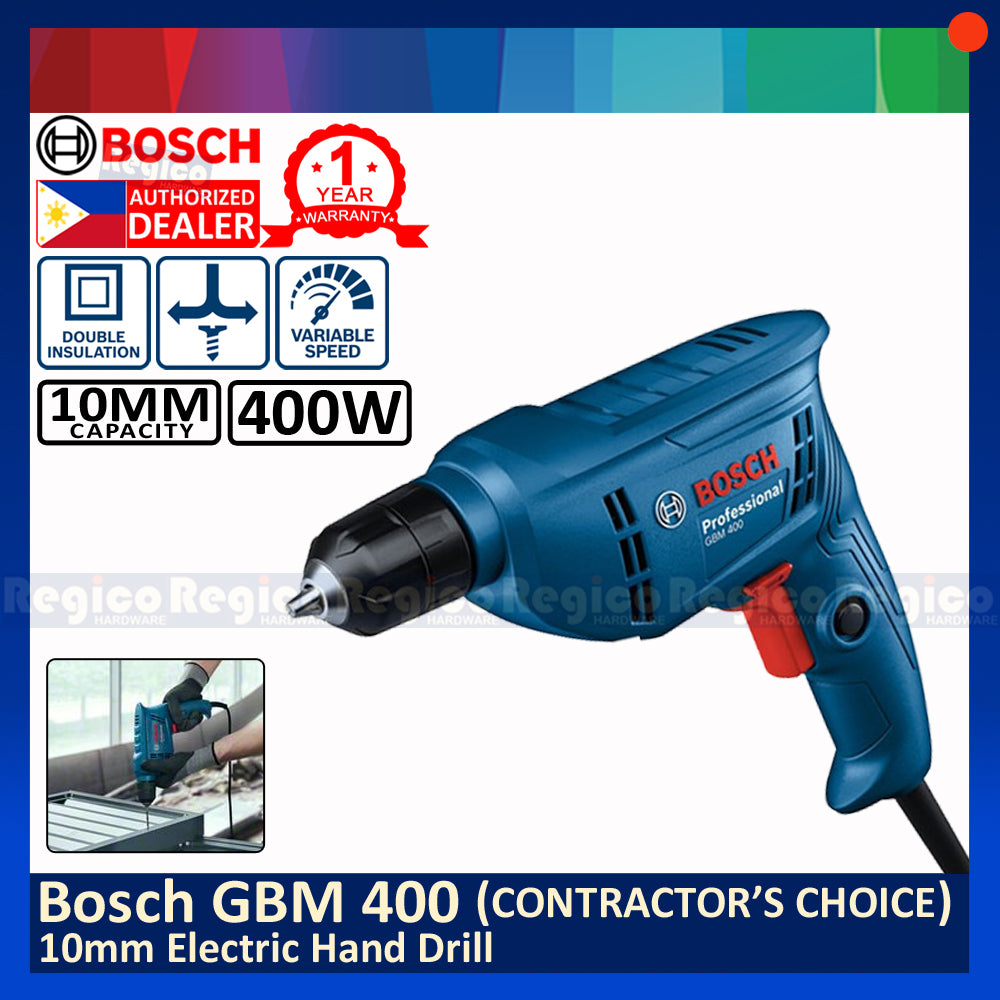 Bosch GBM 400 10mm Hand Electric Drill Bosch Contrator's Choice CoC
