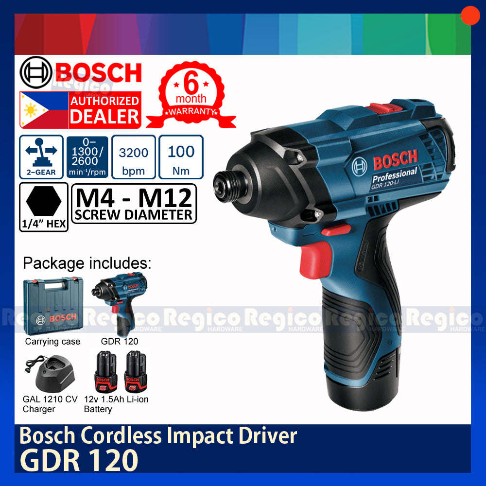 BOSCH GDR 120 1/4 Hex Cordless Impact Driver Original Genuine Bosch COC