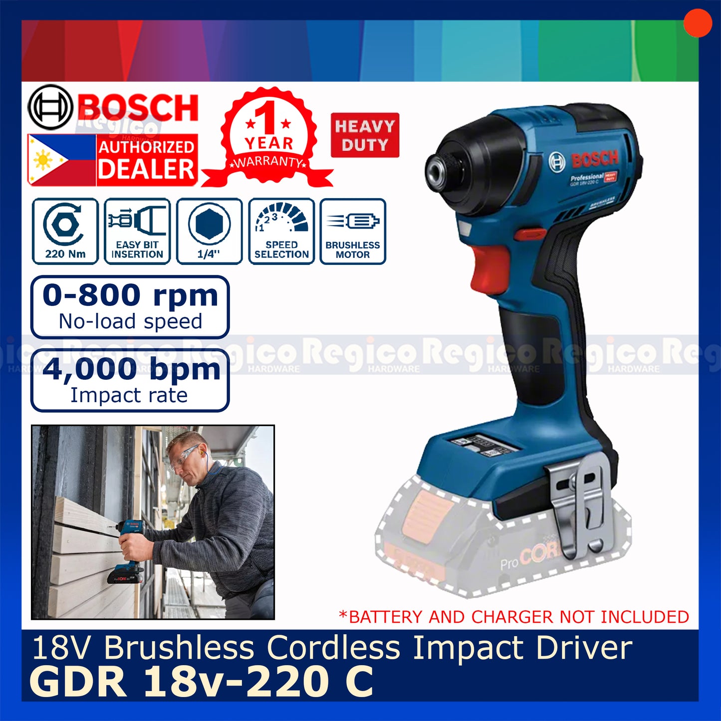 Bosch GDR 18v-220C Brushless Cordless Impact Driver Bosch Cordless