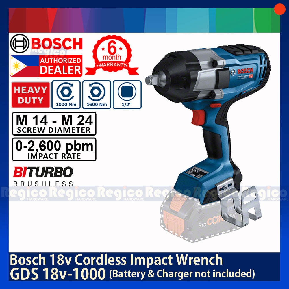 Bosch GDS 18v-1000 1/2 square  Cordless Impact Wrench Biturbo Bosch Cordless