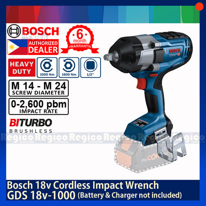 Bosch GDS 18v-1000 1/2 square  Cordless Impact Wrench Biturbo Bosch Cordless
