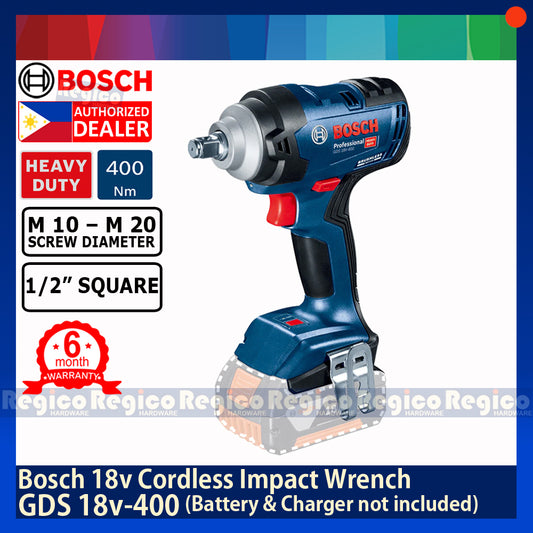 BOSCH GDS 18V-400 Cordless 400Nm Impact Wrench Regico Hardware Bosch Cordless (BATTERY AND CHARGER NOT INCLUDED)