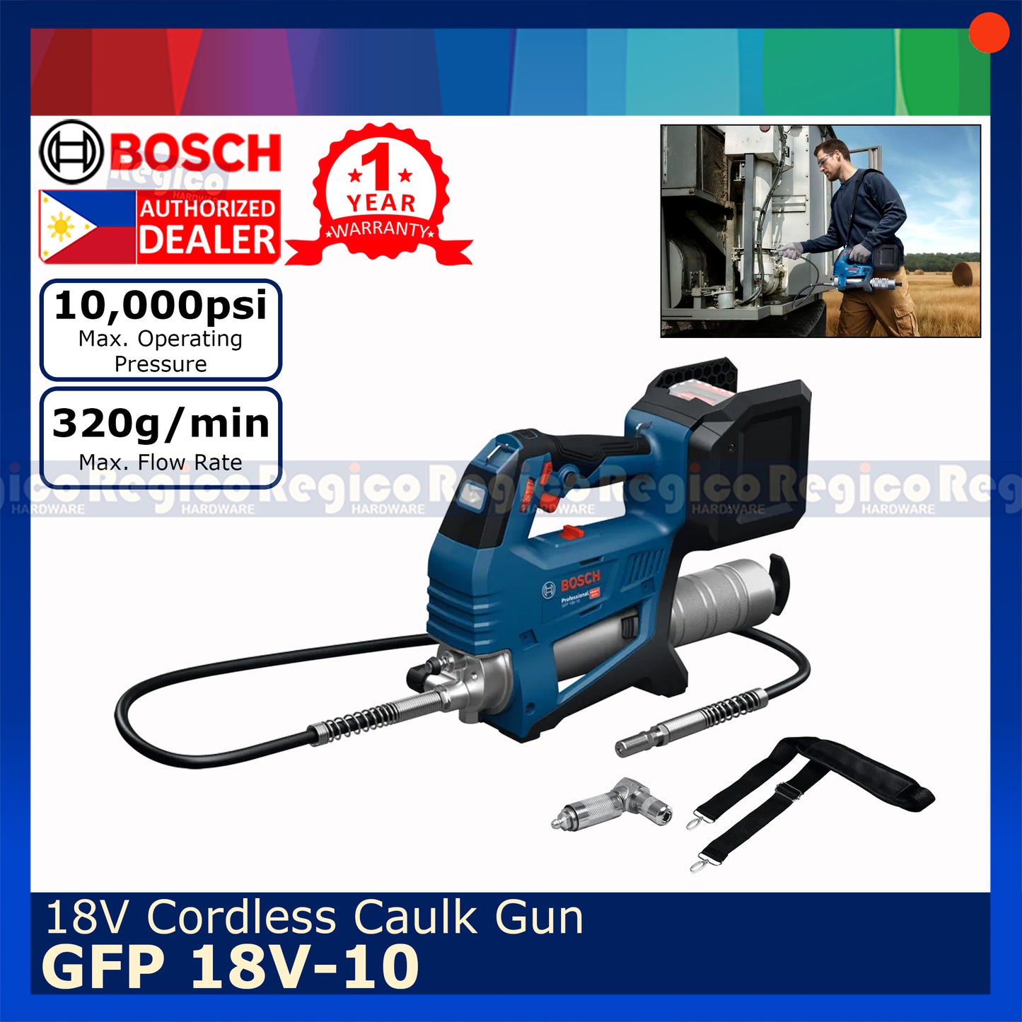 Bosch GFP 18v-10 Cordless Grease Gun Bosch Cordless 18v