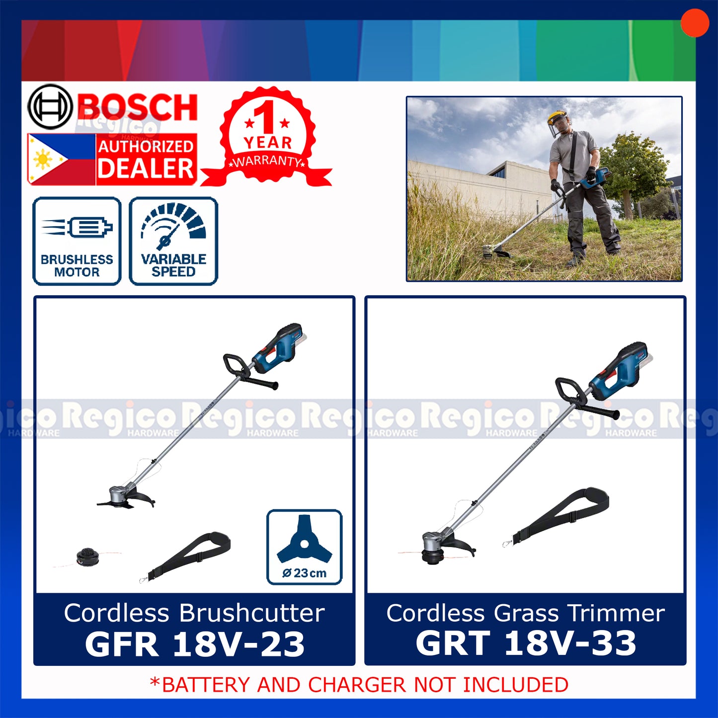 Bosch GFR 18v-23 GRT 18v-33 Grass Brush Hedge Trimmer Cutter Bosch Cordless 18v