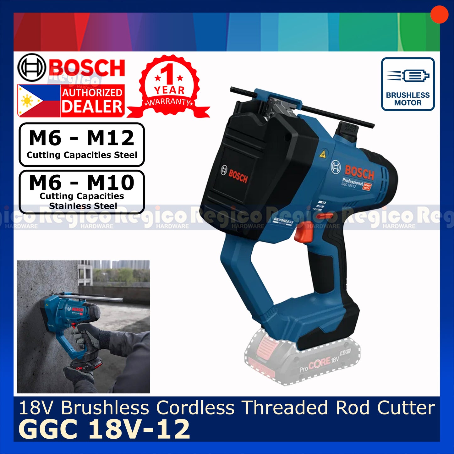 Bosch GGC 18V-12 Pro Heavy Duty Brushless Cordless Threaded Rod Cutter Bosch Cordless 18v