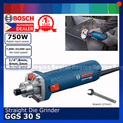 Bosch GGS 30 S 750w Straight Die Grinder Kickback Control Variable Speed Bosch Blue Line
