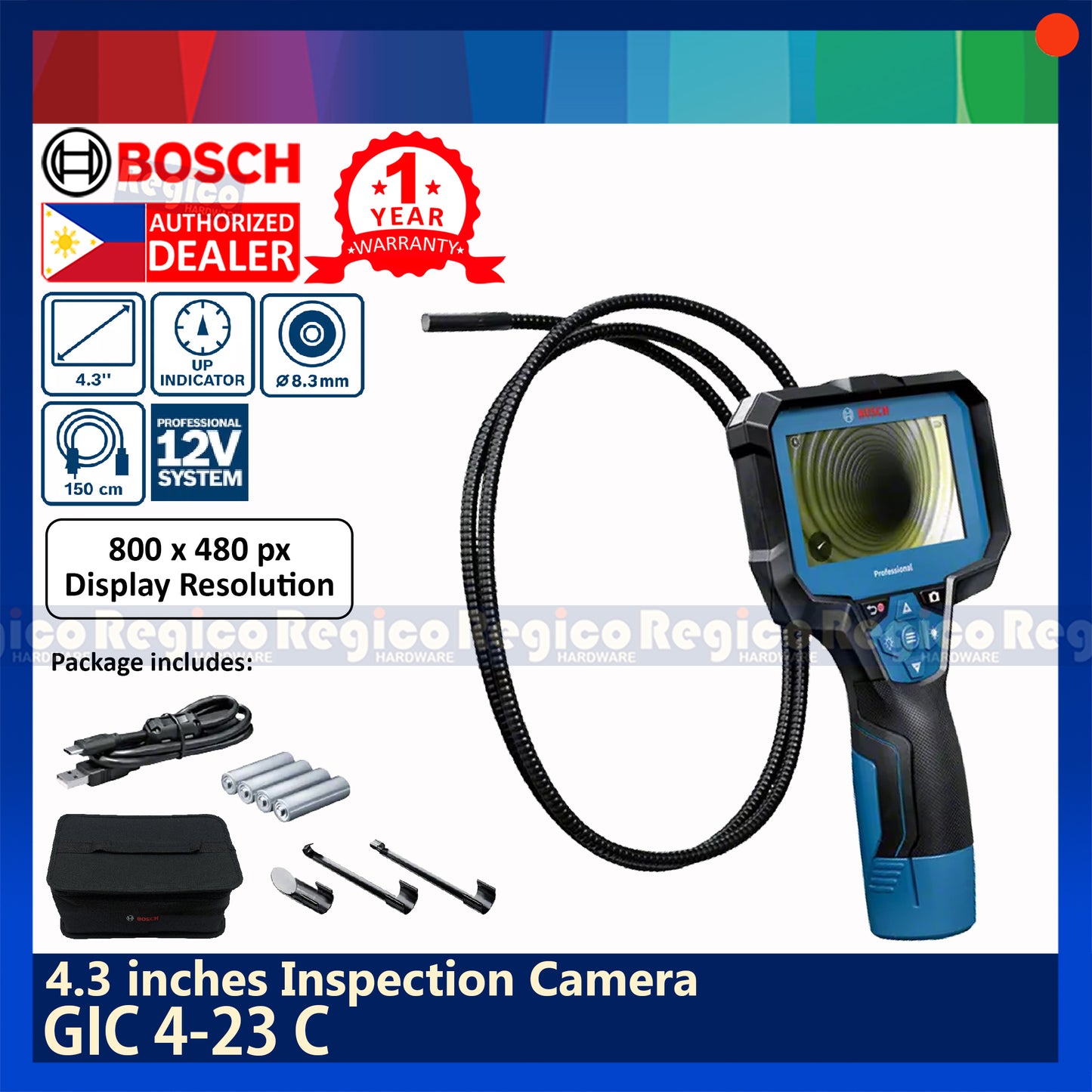 Bosch GIC 4-23 C 4.3 inches Inspection Camera Bosch Measuring