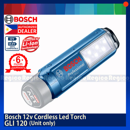 BOSCH GLI 120 12v-li Cordless Led Torch Worklight Flashlight Original Genuine Bosch Cordless Tools  (BATTERY AND CHARGER NOT INCLUDED)