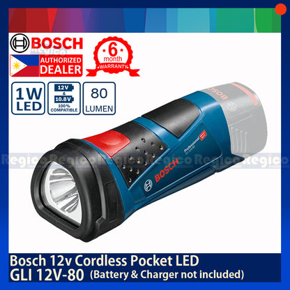 Bosch Cordless GLI 12v-80 Pocket LED Torch light Flashlight Worklight Bosch Cordless (Battery and Charger not included)