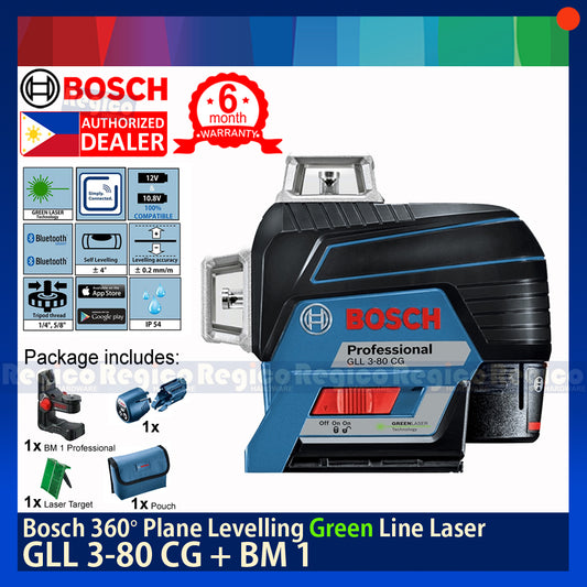 BOSCH GLL 3-80 CG 360 Degree Plane leveling with Bluetooth Connection Line Laser Leveling Tool Bosch Measuring