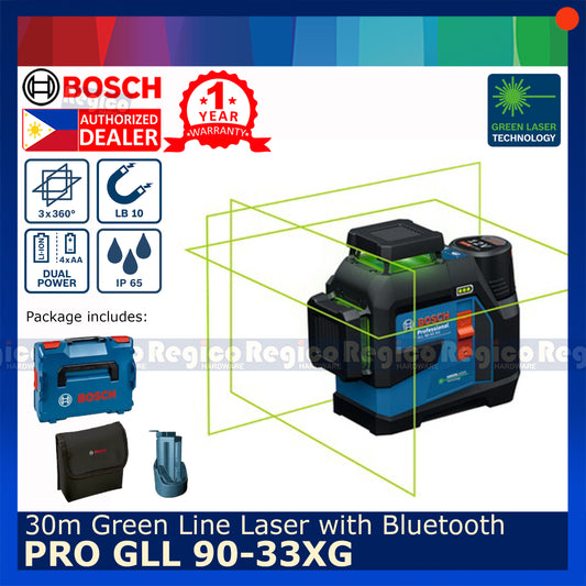 Bosch PRO GLL 90-33 XG 30m Green Line Laser with Bluetooth 12v Bosch Measuring