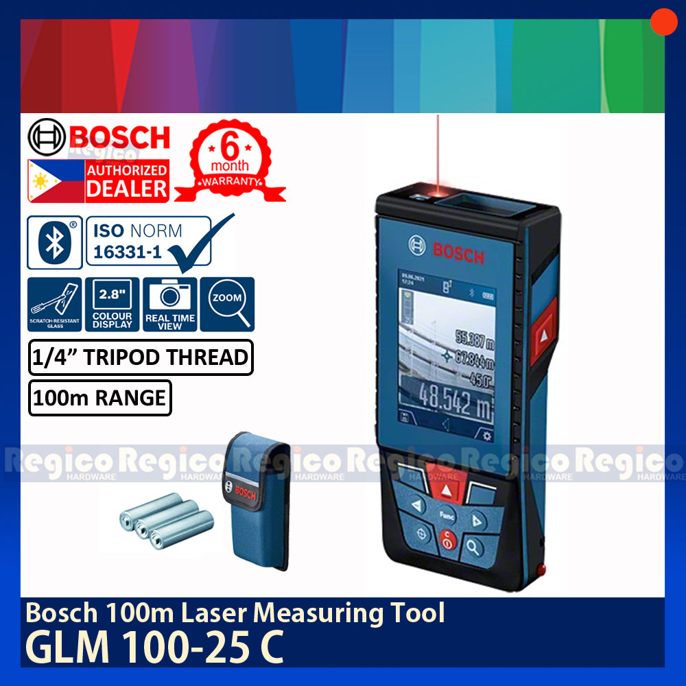 BOSCH GLM 100-25 C 100m Bluetooth Laser Range Finder Tool Bosch Measuring