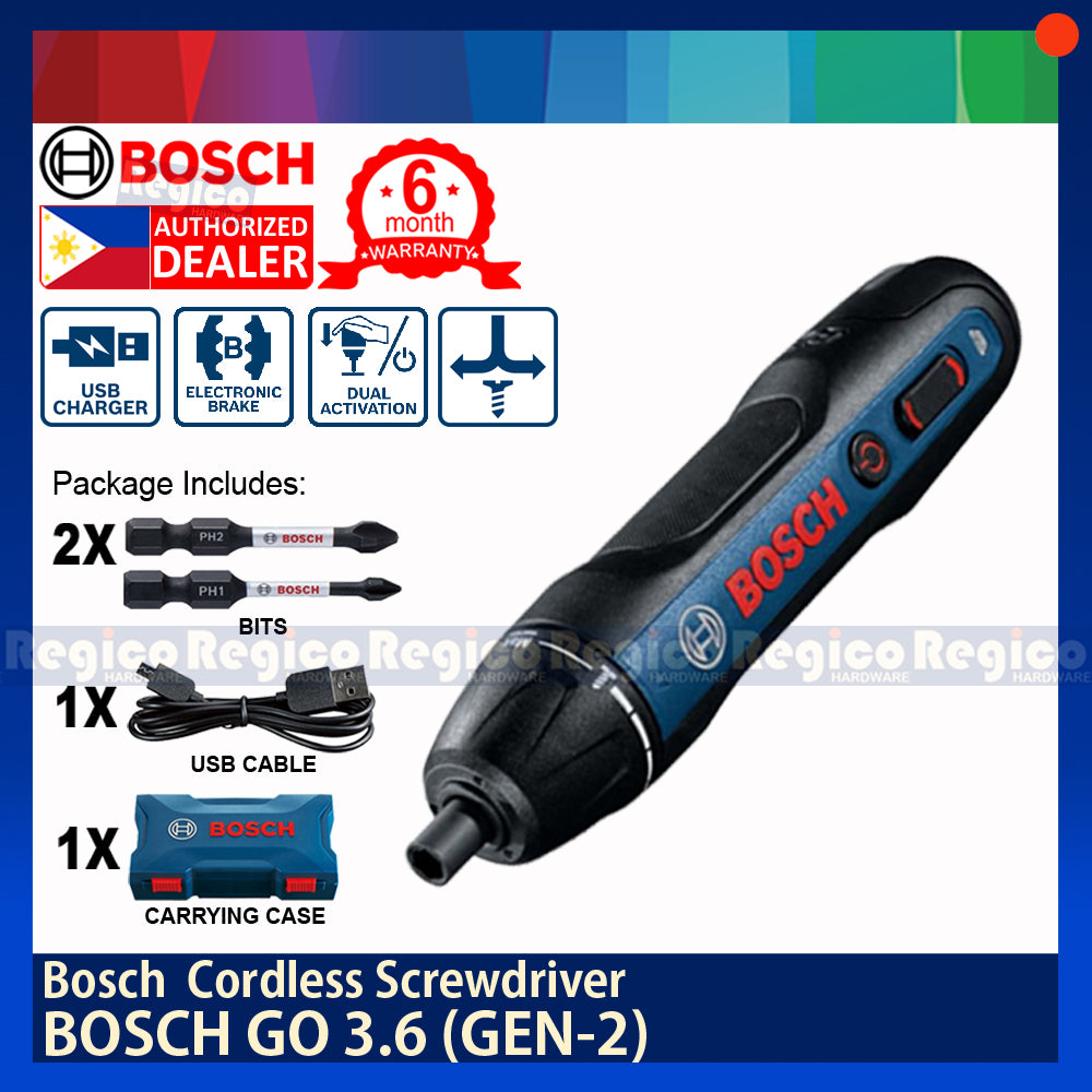 BOSCH GO 3.6V Cordless Screwdriver (GEN-2) Bosch Cordless Tools