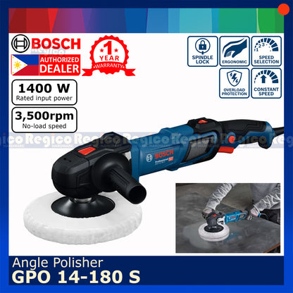 Bosch GPO 14-180 S Variable Speed 180mm Heavy Duty Polisher Bosch Blue Line