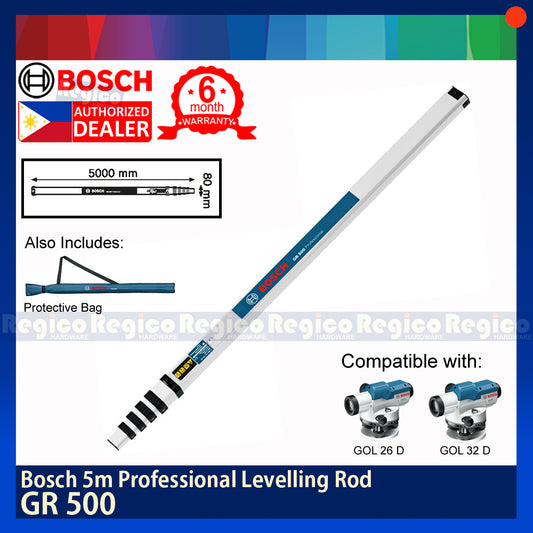 BOSCH GR 500 Prof. 5m Professional Levelling Staff for GOL Optical Leveller Bosch Measuring