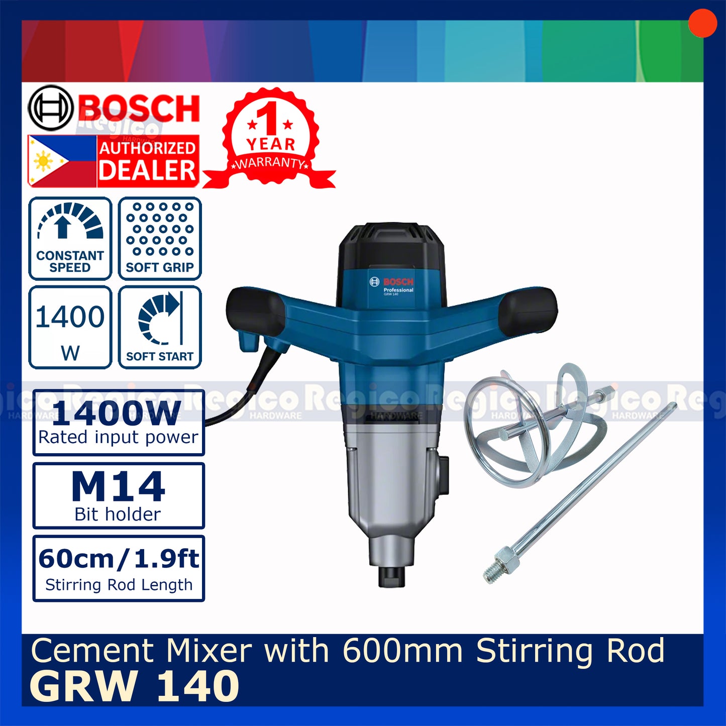 Bosch GRW 140 Portable Cement Mixer Stirring Mechanism Bosch CoC