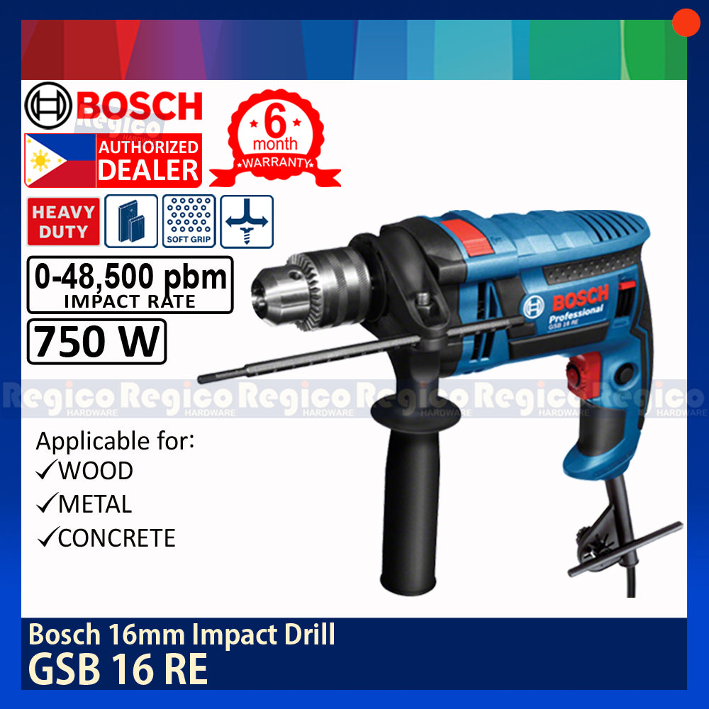 Bosch GSB 16 RE 16mm Electric Impact Hammer Drill GSB 16 RE Bosch Blue Line