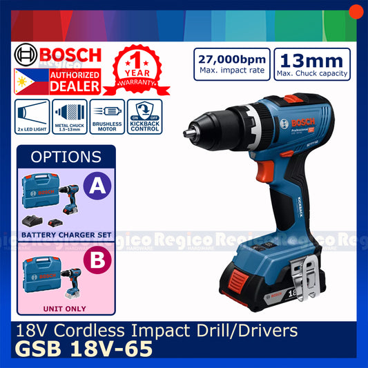 Bosch GSB 18v-65 18v Cordless Impact Drill Driver Kickback Control Bosch Cordless