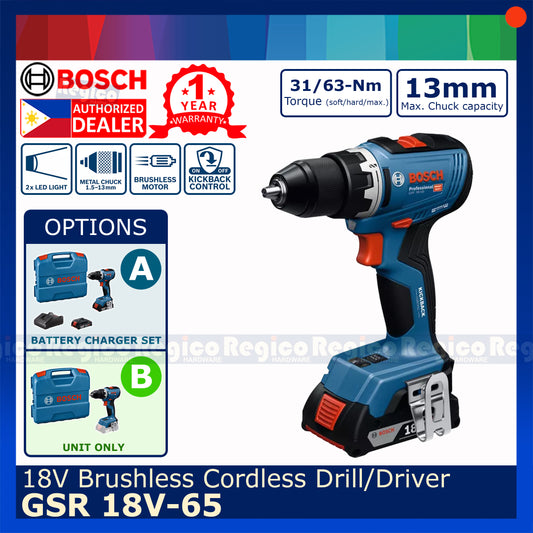 Bosch GSR 18v-65 18v Cordless Hand Drill Driver Kickback Control Bosch Cordless
