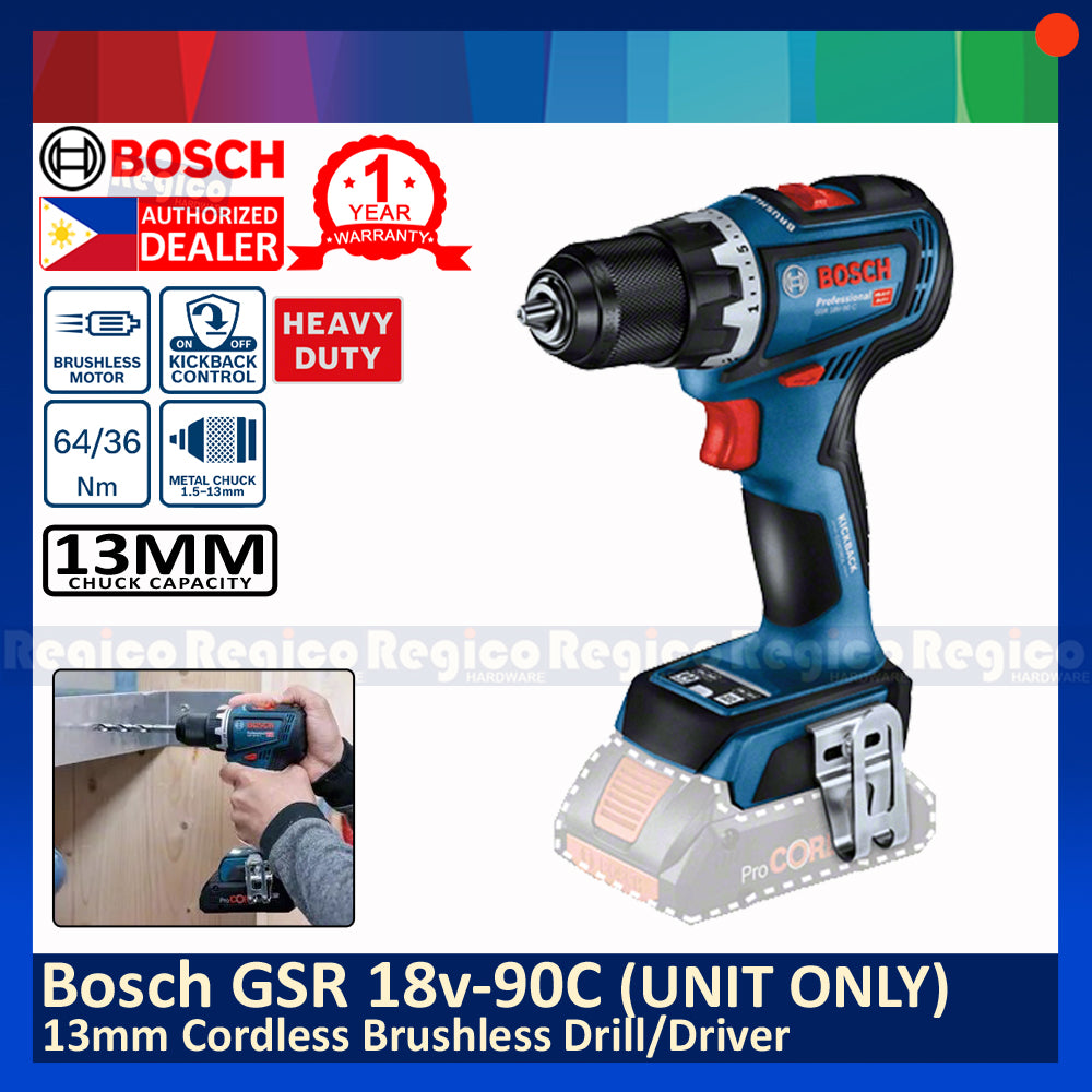 GSR 18v-90 C 13mm Cordless Brushless Hand Drill Driver UNIT ONLY Bosch Cordless