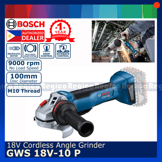 Bosch GWS 18v-10P 4 inches 100mm Cordless Angle Grinder with Paddle Deadman Switch Bosch Cordless 18v