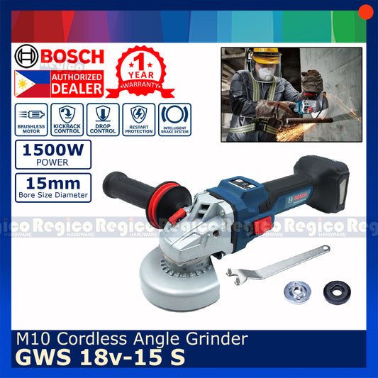 Bosch GWS 18v-15 S M10 1500w Cordless Angle Grinder with Kickback Drop Control Bosch Cordless