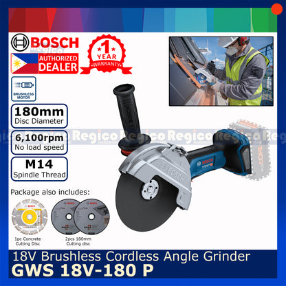 Bosch BITurbo GWS 18v-180 P 7 inches Angle Grinder with Paddle Deadman Switch Bosch Cordless