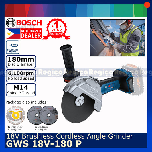 Bosch BITurbo GWS 18v-180 P 7 inches Angle Grinder with Paddle Deadman Switch Bosch Cordless