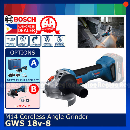 Bosch GWS 18v-8 M10 Cordless Angle Grinder 800w Bosch Cordless