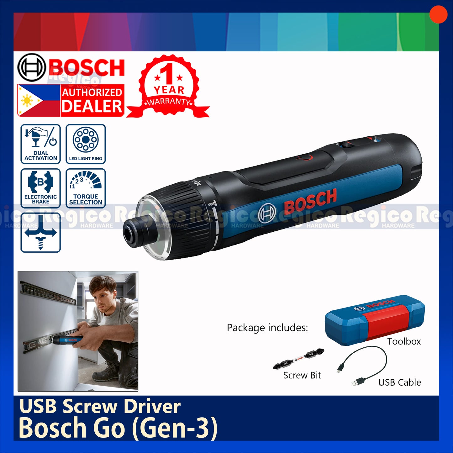 Bosch Go Gen-3 (3.6V) USB Screwdriver Bosch Cordless