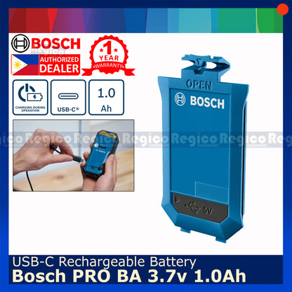 Bosch PRO BA 3.7V 1.0Ah Rechargeabale USB-C Battery for GLM GLL Line Laser Measuring Tools Bosch Accessories