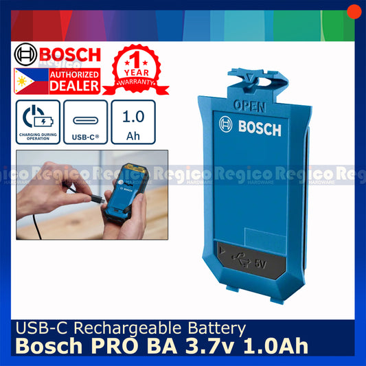 Bosch PRO BA 3.7V 1.0Ah Rechargeabale USB-C Battery for GLM GLL Line Laser Measuring Tools Bosch Accessories