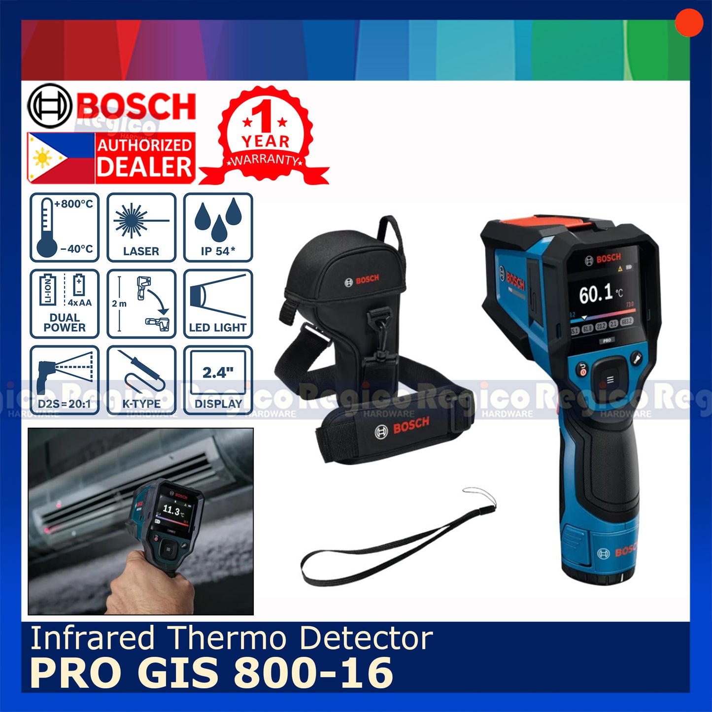 Bosch PRO GIS 800-16 Infrared Thermo Detector Thermal Camera Bosch Measuring