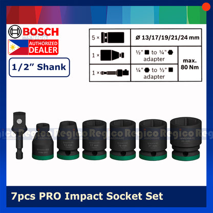 Bosch Pro 1/2 Drive Impact Socket Set 13m - 24mm Bosch Accessories 2608003032