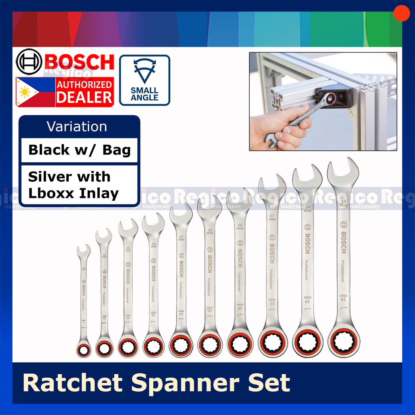 Bosch 10pcs Set Ratchet Spanner Bosch Accessories