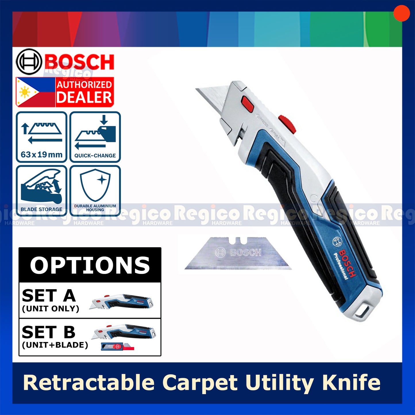 Bosch Retractable Carpet Utility Blade Bosch Hand Tools