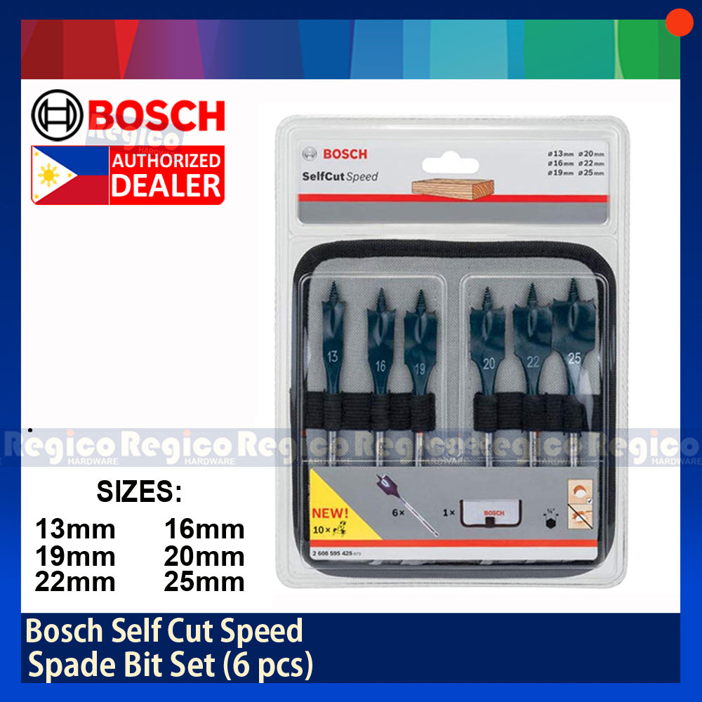 BOSCH SelfCut Speed Spade Bit  Set 6pcs 13mm 16mm19mm 20mm 22mm 25mm Bosch Accessories