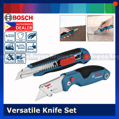 Bosch Knife Set 2pcs Snap Off Cutter Folding Utility Knife Set Bosch Hand Tools (1600A016BM)