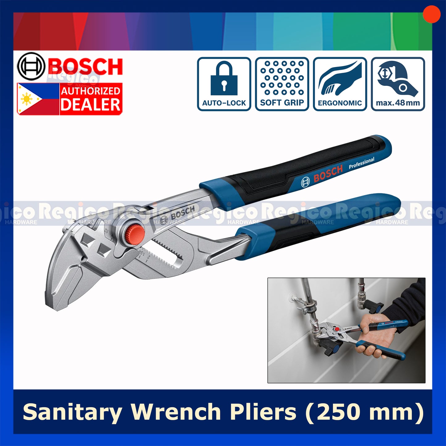 Bosch 250 mm Plier Wrench (1600A02W3R)