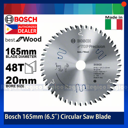 Bosch 48T x 6.5 inches 165mm Best for Wood Circular Saw Blade  for GKS 18vli Bosch Accessories
