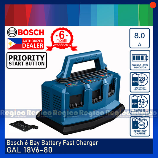 Bosch GAL 18v6-80 Multi Station 6-Bay Battery Fast Charger Bosch Cordless 18v Accessories