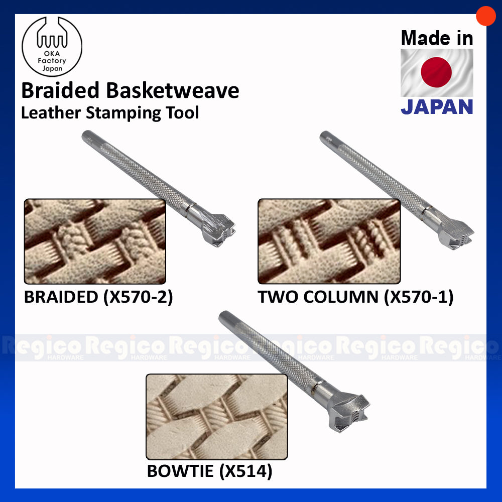 Oka Braided Basketweave Leather Engraving and Embossing Stamping Tool Leather Craft