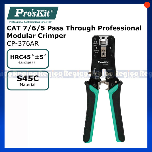 Proskit Cat 7 6 5 End Pass Through Wire Crimper CP-376AR
