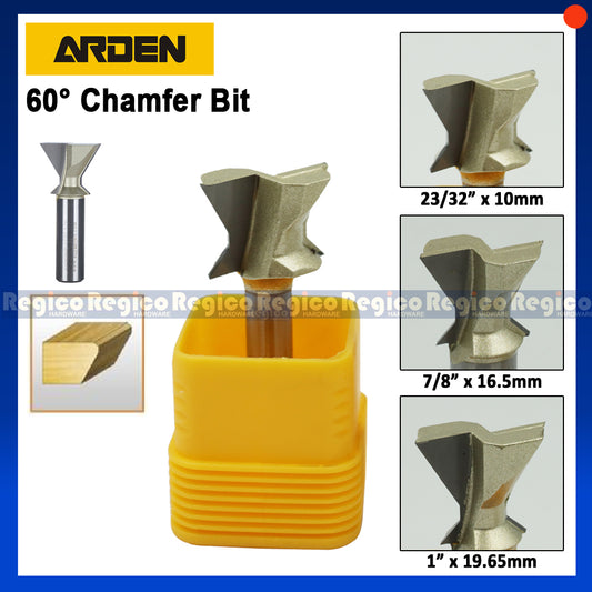 ARDEN 60 Degree Chamfer Chamfering Router Bit for Woodworking #0312
