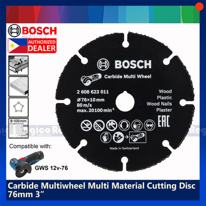 Bosch 3 inches 76mm Carbide Multiwheel Multi Material Cutting Disc for GWS 12v-76 Bosch Accessories