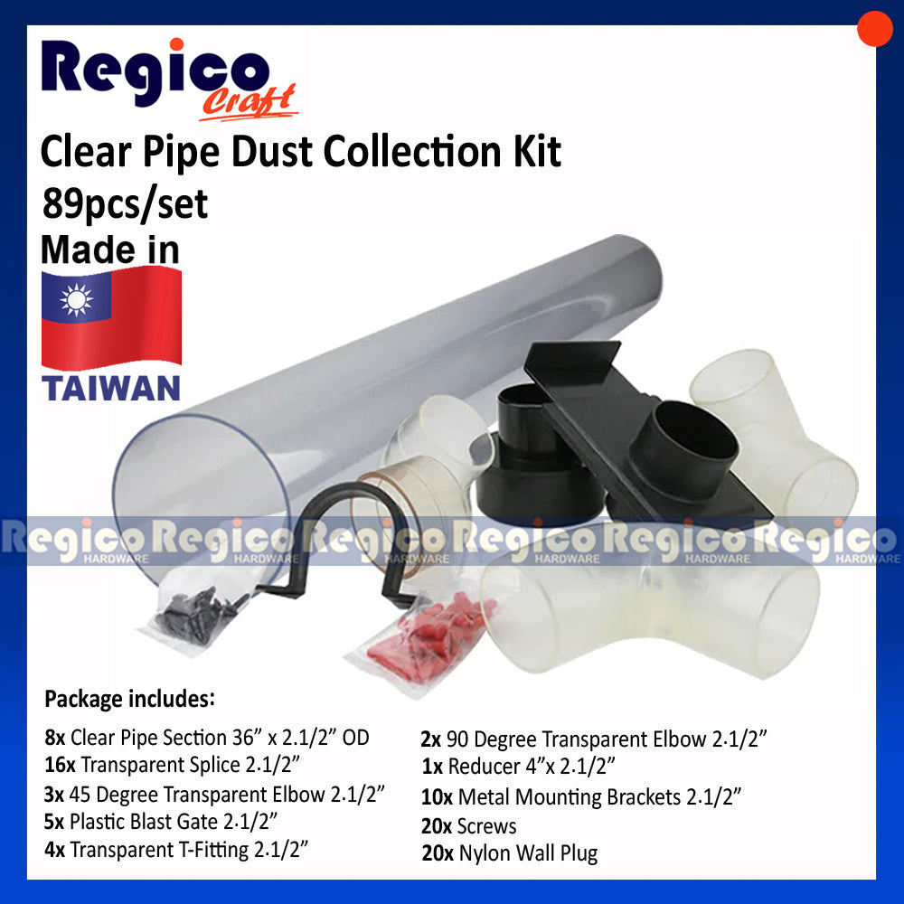 RegicoCraft Clear Pipe Dust Collection Kit 89pcs. #00351