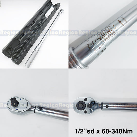 Proskit 1/2 Square Drive Click Type Adjustable Torque Wrench Hand Tool 60-340Nm 40-200Nm