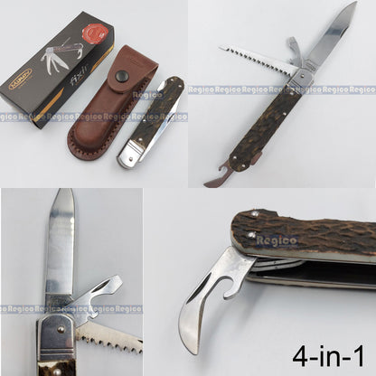 Mikov Czech Republic Made Fixir Faux Antler Pocket Multitool Swiss Army Knife
